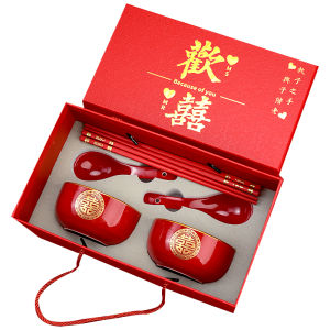 Wedding Red Porcelain Bowl Set