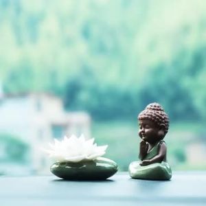 Home Decorations Living Room Tea Pet Creative Ornaments Cute Zen Little Buddha Image Car Plant Potted Succulent Arrangement