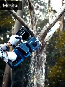 8/12/16 inch Cordless chainsaw battery gergaji batteri tree cutter machine wood tools machine chain saw cut 50m 电锯
