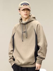 ROMON | เสื้อสเวตเตอร์คอกลมทรงหลวมสไตล์ลำลองสำหรับผู้ชาย ฤดูใบไม้ผลิและฤดูใบไม้ร่วง ทรงหลวม แฟชั่นสตรีท สีบล็อก แจ็คเก็ตผู้ชาย