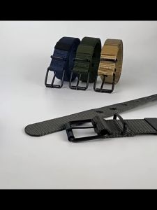 มีความแข็งแรงและทนทาน Belt ความยาว 120cm หัวเข็มขัดโลหะสี่เหลี่ยม เข็มขัดผู้ชา