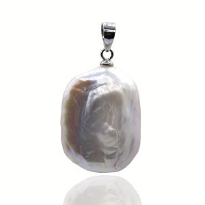 Baroque rectangular freshwater pearl pendant natural pearl womens jewelry cute and simple style does not include necklace