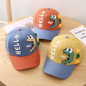 Childrens Hats Cartoon Dinosaur Cap Boys Girls Baseball Caps Kids Outdoor Sun Beach Hat 1-4Y