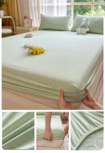 JIFANPAUL | Simple Plain Cotton Fitted Sheet Set
