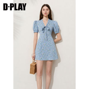 D-PLAY | Đầm Dây Nịt eo Phong cách Pháp Ngắn