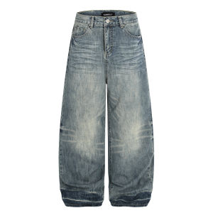 MADWITCH | American Street Vintage Cat Scratches Wide Leg Jeans