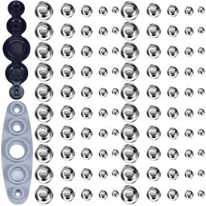 100pcs Cover Button Kits with Tools 5 Sizes DIY Fabric Covered Buttons Set for DIY Covered Buttons Clothes Sweaters Crafts