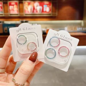โทรศัพท์มือถือเลนส์ฟิล์ม 15 Glitter DiamondสําหรับIPhone14Promaxกล้องด้านหลัง 13 ป้องกันฟิล์มโปร่งใส 11 แพคเกจเต็ม 12Promax