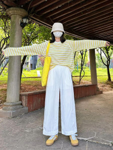 สไตล์เกาหลีสีเหลืองลายผ้าไหมน้ําแข็งป้องกันแสงแดดเครื่องปรับอากาศเสื้อหลวมพอดีถักด้านบน Sasha คํานํา