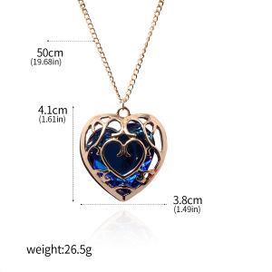Zeldas Tears of The Kingdom Green Red Sapphire Heart Necklace Pendant Keychain Toy Fan Gift