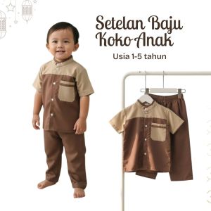 Baju Koko kurta Anak usia 1-5 tahun setelan koko anak cowo muslim
