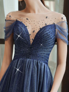 Elegant Galaxy Off-Shoulder New Design Evening Gown Dress