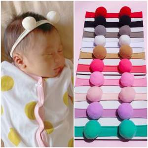 Bandana Bayi Newborn Nylon PomPom