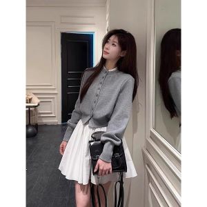 White Ballet Style Short Skirt Womens Mini Three-Layer Princess Puffy Umbrella Skirt High Waist A-Line Polyester Blend