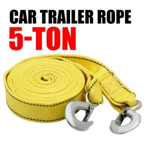 Car Tow Cable Heavy Duty 5 Ton Trailer Rope Towing Pull Rope Strap Hooks Van Road Recovery Car Accessories