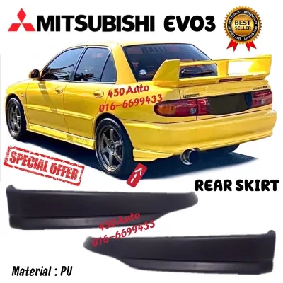MITSUBISHI EVO3 WIRA LANCER E3 EVO 3 REAR SKIRT LIP BELAKANG PU GETAH SET SALOON SEDAN LIP MMC PU4259