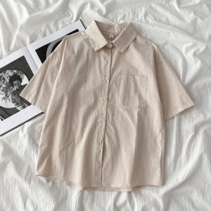 Loose Womens Shirt Fashionable Collared Top White Spring Summer Versatile Womens Korean Style Spring Autumn New Arrival