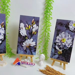 Hiasan Dinding Bunga Abstrak & Poster Kayu Boho