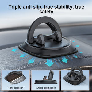 Car Mobile Phone Holder 360-Degree Rotatable Dashboard Supports Reusable Silicone Mobile Phone Holder Anti-Slip Mat