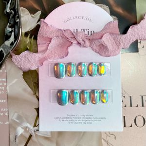 Handmade Detachable Ice Cube Glass Paper Aurora Nail Art LED Light Wearable Nail Art Stickers Silver Grey Color Beauty Tools