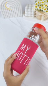 Paket Mybottle My Bottle With Busa POUCH Kantong Pengemasan Tas Botol Tali Gantung Bulat Botol Minum Model Baru Tabung Kecil Transparan Infuser Water Warna Pastel Lucu Clear 500 ml BPA FREE Circle Cylinder Silinder 500ml Hadiah Souvenir Anak Kecil Dewasa