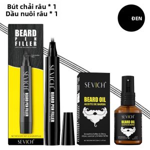Bộ Tạo Kiểu Râu Cho Nam SEVICH - Combo Dầu Dưỡng Mọc Râu & Bút Tạo Kiểu Sản Phẩm Chăm Sóc Râu Tạo Màu Ria Mép Chống Thấm Nước