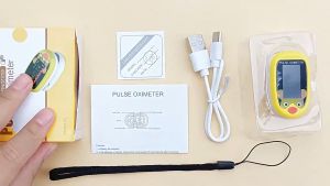 From PH Finger Clip Digital Pulse Fingertip Oximeter Perfect Fit For Infant Baby Child Kids Rechargeable With Charging Cable Lanyard Monitoring Pulse Rate