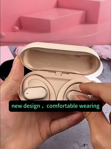 แบรนด์X91 หูฟังบลูทูธ5.3สเตอริโอไร้สายพร้อมหูฟังคลิปหูและไมโครโฟนลดเสียงรบกวน แบตเตอรี่30mAh ชาร์จได้48ชั่วโมง พร้อมเคสชาร์จ300mAh แบบครอบหูสัมผัสได้