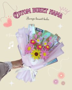 CUSTOM BUKET BUNGA KAWAT BULU SESUAI NAMA | HADIAH WISUDA |GIFT