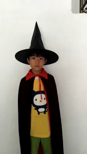 Kids Magician Costume with Cloak Hat & Magic Props – Halloween Stage Performance Outfit