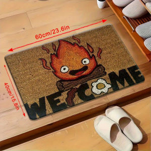 VIKAMA Hoạt Hình Dễ Thương Firelight Ngọn Lửa Nhỏ Mềm Mại Sợi Ngắn Thảm Trải Sàn Chống Trơn Trượt Thảm Phòng Tắm Lối Vào Thảm Trang Trí Nhà Phong Cách Hiện Đại