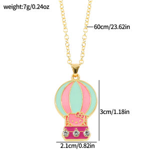 Bandai | Mặt Dây Chuyền Khinh Khí Cầu Hello Kitty Hoạt Hình Anime Mặt Dây Kim Loại Thời Trang Dành Cho Nữ Quà Tặng Sáng Tạo
