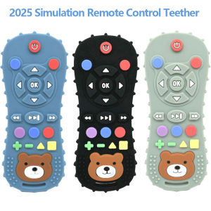2025 new childrens remote control teethers silicone anti-feeding simulation remote control teethers food-grade soothing toys