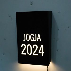 Nomor Rumah Akrilik Doff Model Neon Box Menyala LED