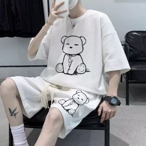 Bộ Đồ Thể Thao Nam Mùa Hè Tay Ngắn Thời Trang Quần Short Năm Điểm Bộ Đồ Thể Thao Thường Ngày Chất Liệu Polyester Thời Trang