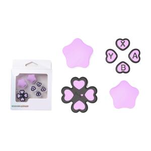 1set Cute Heart Shape Silicone Button Covers For Switch 2 Joycons Anti-slip Thumb Stick Caps + D-pad Cover For NS2 Accessories