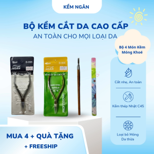 TẶNG THÊM QUÀ - 4 Món Kềm Cắt Da (Loại Tốt) Kềm Ngân – (Kềm cắt da vàng + kềm móng khóe + sủi gỗ + dũa) – Giá Tốt – Sắc Bén – Cắt Ngọt Không Tưa