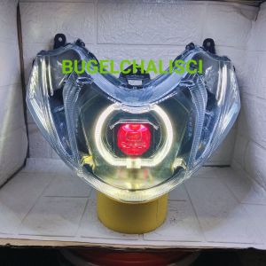 Reflektor Lampu Depan Yamaha Mio M3 dan Mio z Model Custom Biled Matrix X1 45inch Cahaya Super Terang Sein Lazy