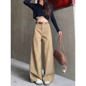 Elegant High-end Wide-leg Trousers French Design Straight Casual Long Pants