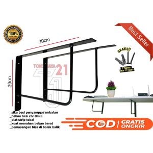 sepasang besi siku penyangga rak dinding 30x20(HARGA 1PASANG)