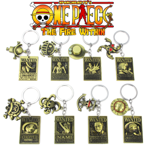 Anime One Piece Keychain Wanted Order Tag Combination Pendant One Piece Luffy Zoro Robin Acero Bounty Order Jewelry Friend Gift