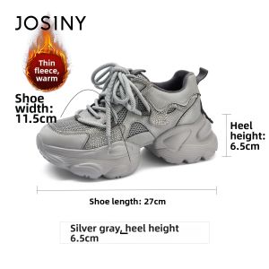 Josiny | Thick Sole Fleece Lined Heeled Winter Sneakers