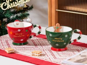 Breakfast cup Christmas mug Foreign trade cup cartoon ceramic cup Christmas gift creative coffee cup