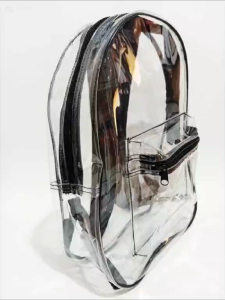 Transparent Backpack with Thick Padded Shoulder Straps Durable Metal Zippers Reinforced Double Stitching 16" x 12" x 4.5"