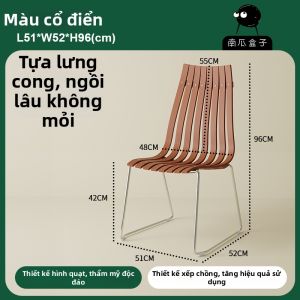 NANGUAHEZI | Ghế Ăn Bằng Gỗ Cao Cấp Có Đệm Lưng Cao Có Thể Đống