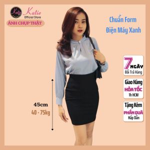 Chân Váy Công Sở Ngắn 45cm Katie Chân Váy Ôm Bigsize 40 Đến 80kg Chất Thun Hàn Cao Cấp Co Giãn Cv45cm