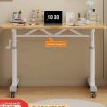 Manual Height Adjustable Table Legs with Casters Rectangular Computer Desk Rack Minimalist All-Moving Base Weight Bearing. 