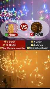 5Meter 11modes hari raya lights 3color LED Fairy lights outdoor Curtain Lamp Fairy String Lights LED Light hari raya decoration