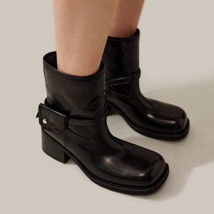 Oil Wax Leather Vintage Work Boots Square Toe