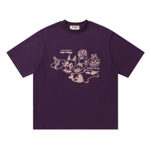 zuocisankon | Youthful Embroidery Cat Design Skinny Couple T-shirt